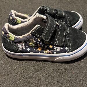 Vans Kids Black and White Space-Themed Sneakers